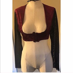 Belly Dance under bust vest w/ sheer sleeves